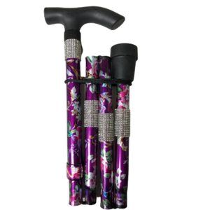Purple and Silver Diamond Bling Walking Cane